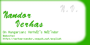 nandor verhas business card